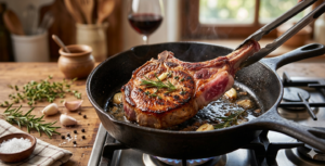 🥩 Chuleta na Frigideira com Manteiga de Ervas: O Ponto Perfeito! 🥩🔥🌿