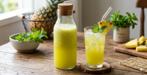 🌱 Suco Detox Refrescante: Abacaxi com Hortelã! 🌱🍍✨
