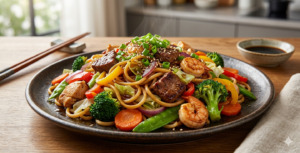 🥢 Yakisoba de Carne & Frango: Praticidade e Sabor! 🥦🥩🍗🥬✨
