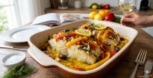 Bacalhau ao Molho de Limão e Pimentões 🐟🍋🌶️