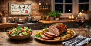 Pernil Assado com Salada Crocante 🍖🥗✨